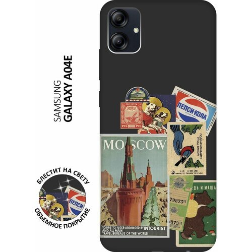 Матовый Soft Touch силиконовый чехол на Samsung Galaxy A04e / Самсунг А04е с 3D принтом Soviet Stickers черный матовый soft touch силиконовый чехол на samsung galaxy a04e самсунг а04е с 3d принтом patriot черный