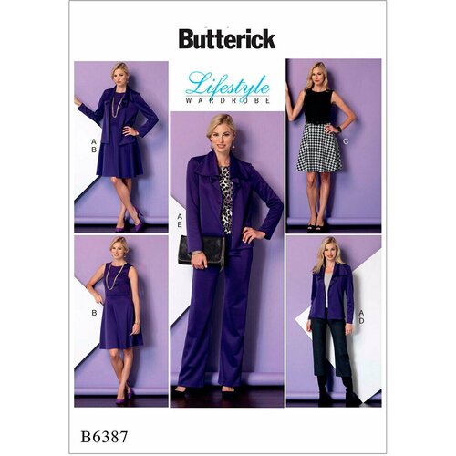 Выкройка BUTTERICK №6387 Комплект: платье, жакет, брюки выкройка butterick 5858 кофта юбка брюки