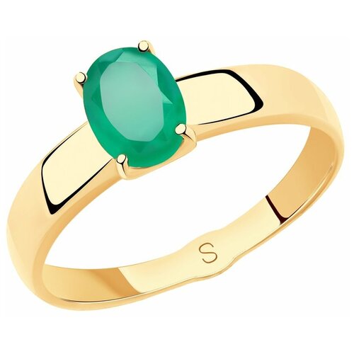 фото Sokolov кольцо из золота с агатом 715477, размер 17