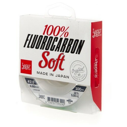 Леска монофильная Lucky John Fluorocarbon Soft, 100/028 (прозрачная)