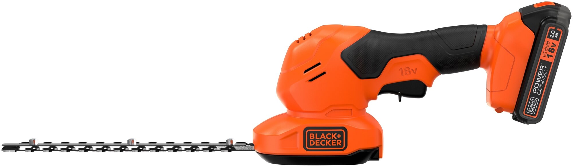 Аккумуляторный кусторез BLACK+DECKER BCSS18D1, 18В, 2Ач , насадки ножницы и кусторез - фотография № 10