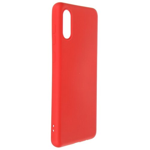 Чехол DF для Samsung Galaxy A02 с микрофиброй Silicone Red sOriginal-27