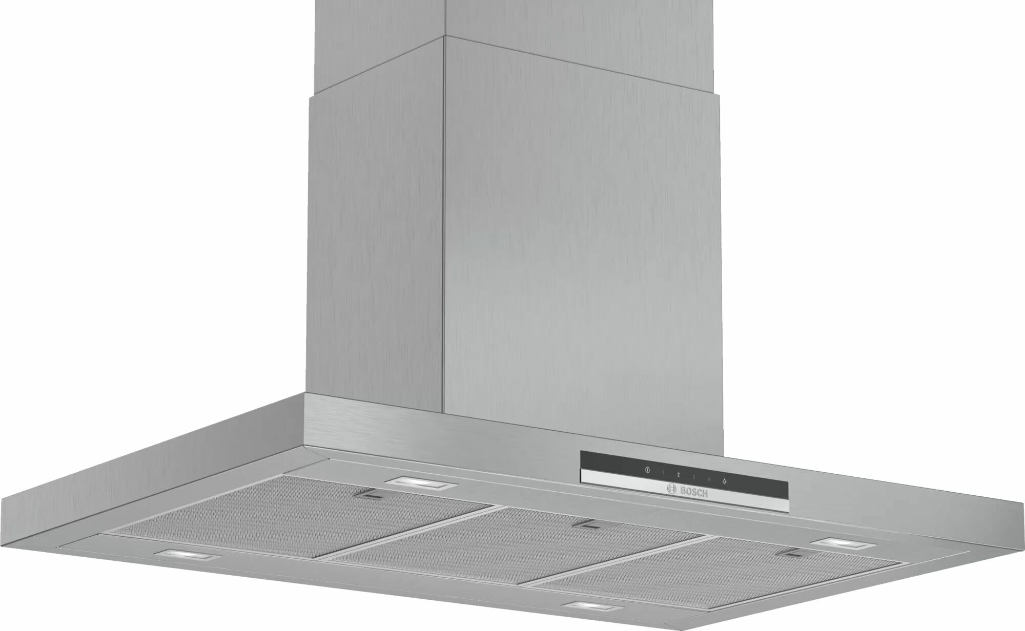 Островная вытяжка Bosch DIB97IM50M Series 4, 898x600, 754 куб. м/ч, отвод/рециркуляция, от 45 дБ, подсветка, моющиеся фильтры, TouchControl