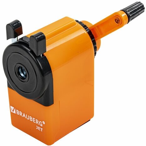 Точилка механическая BRAUBERG «JET»металлический механизмкорпус оранжевый229567