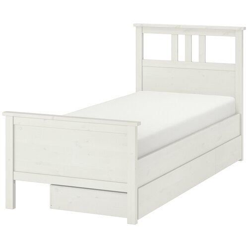 Каркас кровати Хемнес с 2 ящиками, 90x200 см, белая