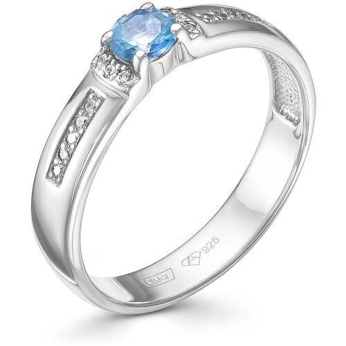 фото Алькор кольцо с топазом и фианитами из серебра 01-0365-00тб-00, размер 18