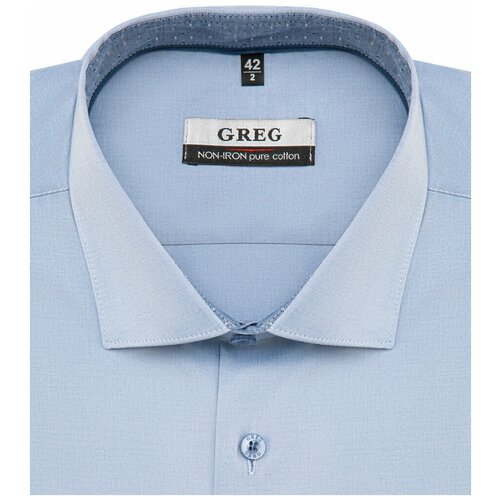 Рубашка GREG, размер 174-184/43, голубой рубашка greg размер 43 голубой