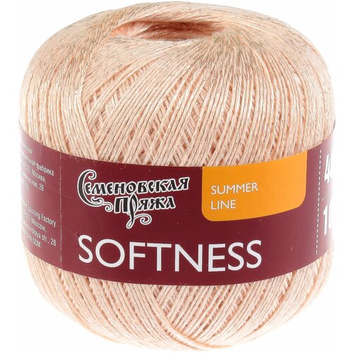 Пряжа Семеновская Softness (Нежность) светло-бежевый_x1 (30017), 47%хлопок/53%вискоза, 400м, 100г, 1шт