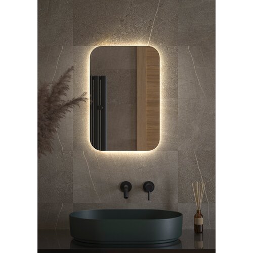 Зеркало прямоугольное с LED-подсветкой настенное OPTI DEFESTO 40x60 см, DF 2802