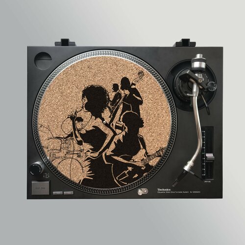 пробковый коврик vinyl styl для проигрывателя 12 дюймовый антистатический Пробковый мат для винилового проигрывателя с рисунком (300мм или 12 дюймов)