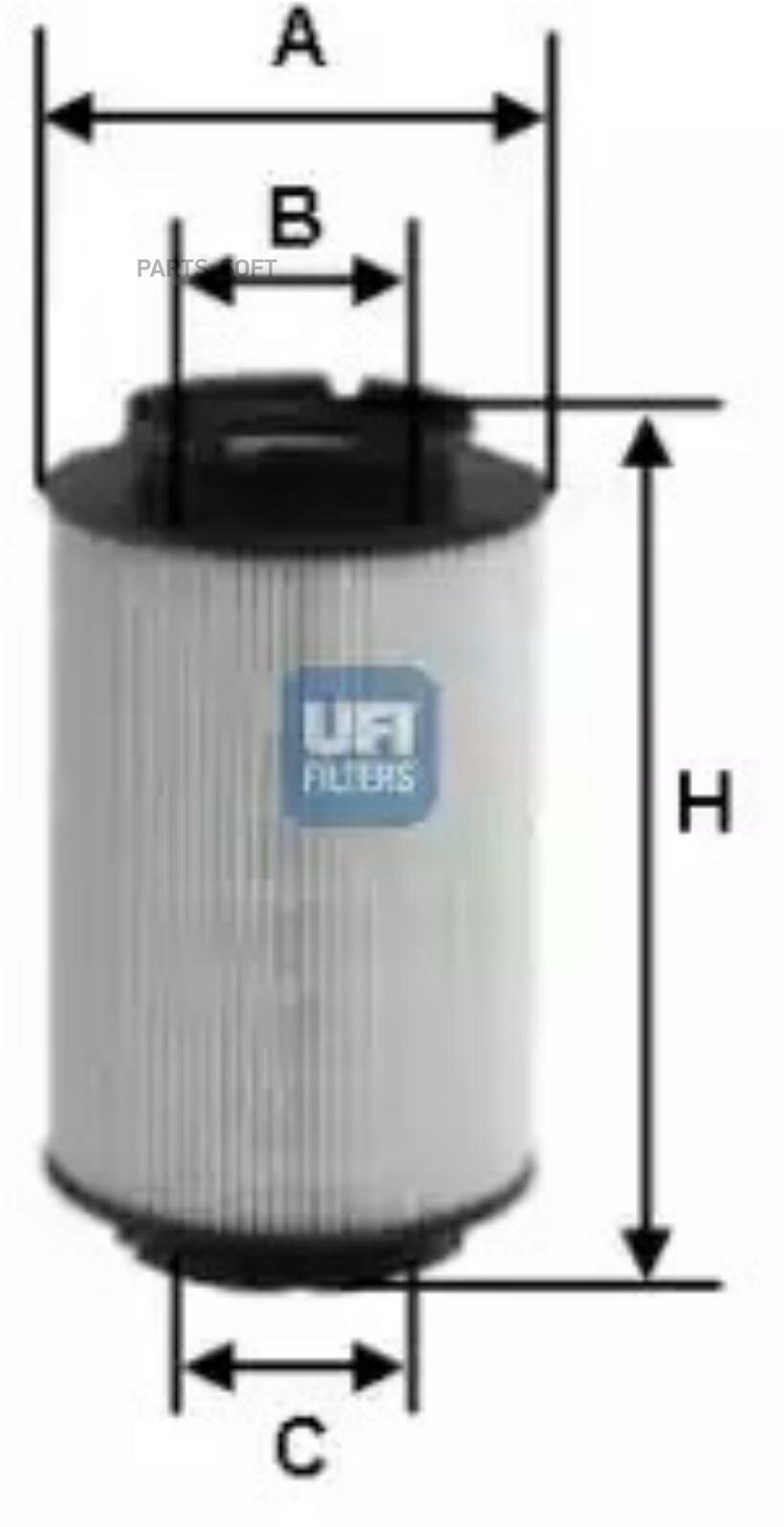 Фильтр топливный, дизель UFI / арт. 2601400 - (1 шт)