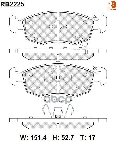 Дисковые Тормозные Колодки R Brake 68102483 Aa / 6 810 248 3Aa / 6 810 248 3Ab / 77365927 / 77365945 / 77366212 / 77366274 / .