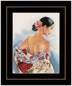 Изображение товара PN-0154991 Набор для вышивки крестом LanArte Flower scarf/Цветочный шарф