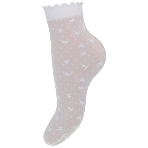 фото Женские носки mademoiselle средние, 20 den, размер unica, белый
