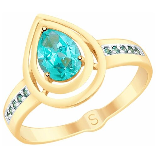 фото Sokolov кольцо из золота с топазами и фианитами 715317, размер 17.5