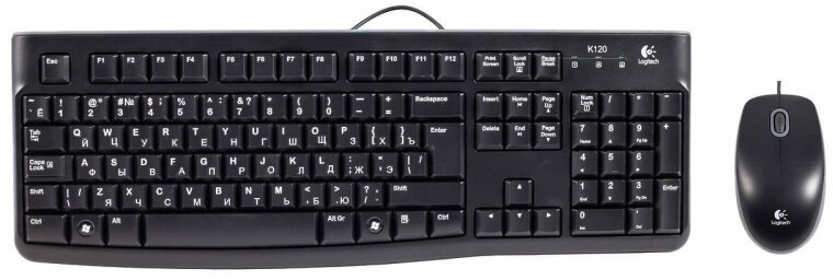 Набор клавиатура+мышь Logitech MK120, Black, ориг РУС грав (920-002561)