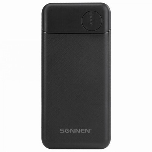 Аккумулятор внешний 10000 mAh SONNEN POWERBANK K701PD быстрая зарядка, 2USB, литий-полимер портативный аккумулятор sonnen k701pd 10000 mah черный