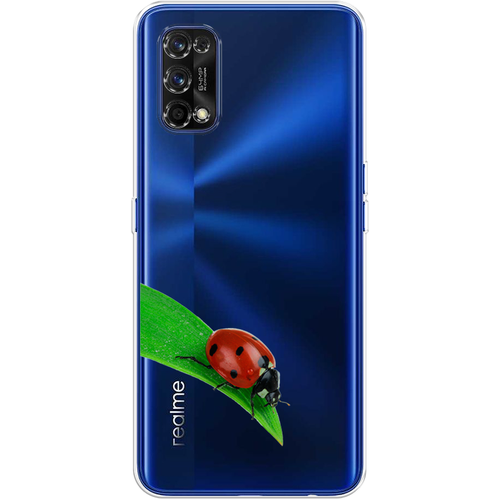 Силиконовый чехол на Realme 7 Pro / Реалми 7 Про На счастье, прозрачный силиконовый чехол на realme 7 pro реалми 7 про котик с ножом прозрачный