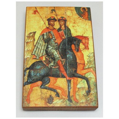 Икона Святые Борис и Глеб, размер иконы - 10x13