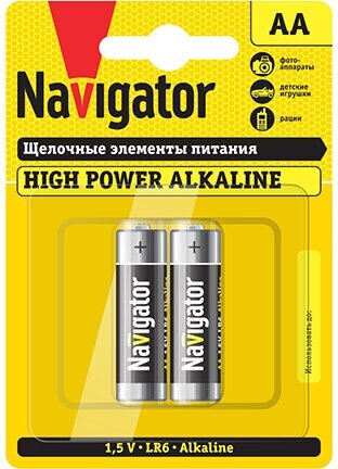 Батарейка Navigator АА пальчиковая LR6 1,5 В (2 шт.)