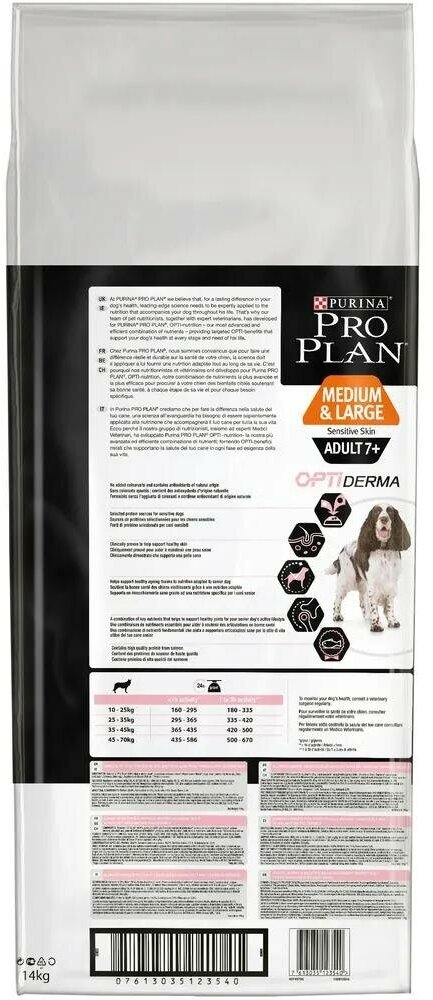 Pro Plan Medium & Large, Adult 7+ Sensitive Skin для пожилых собак средних и крупных пород Лосось, 14 кг. - фотография № 16