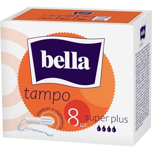 Bella тампоны Tampo super plus, 4 капли, 8 шт., белый