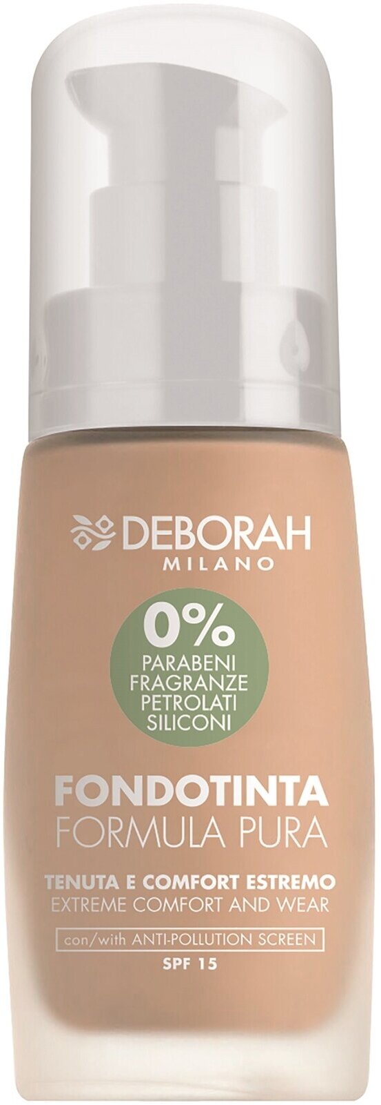 DEBORAH MILANO Тональная основа Formula Pura Foundation, 30 мл, 02 Бежевый