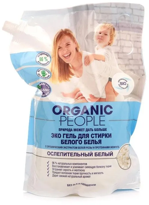 Organic People Гель для стирки белого белья дой-пак 2л