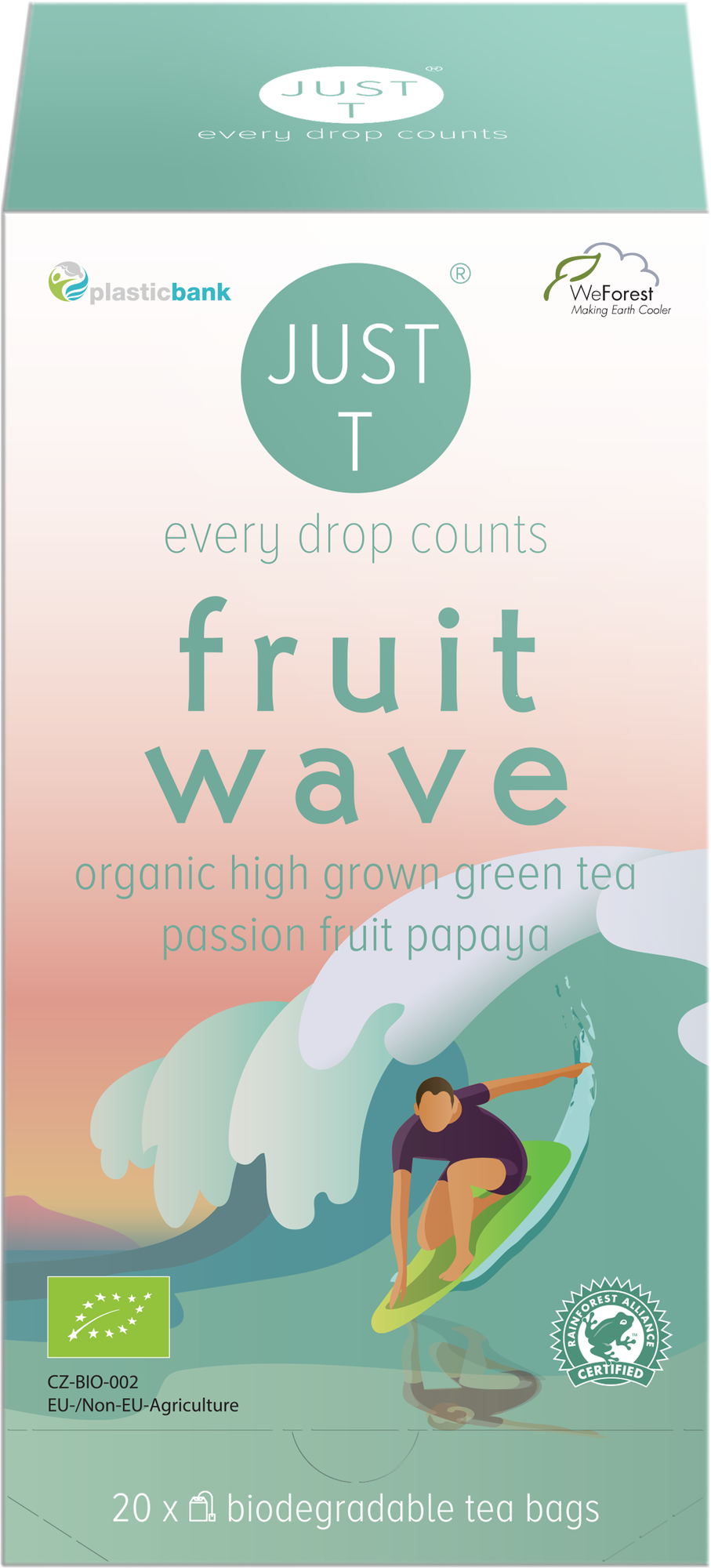 Чай зеленый органический с ароматом папайи и маракуйи FRUIT WAVE