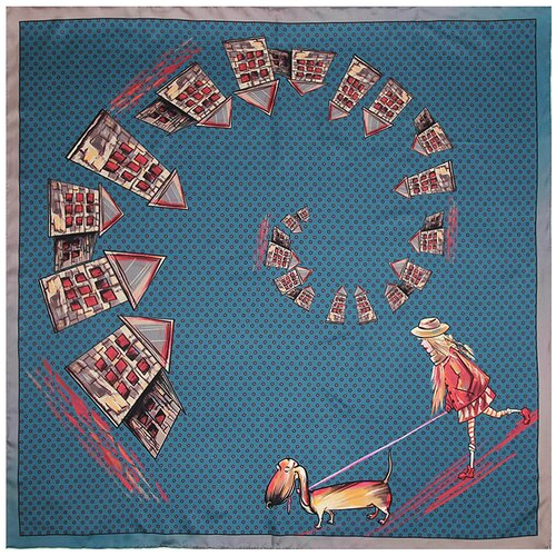 фото Платок fabretti,90х90 см, голубой