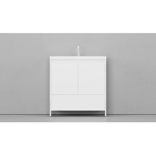 Тумба для комплекта Velvex Klaufs 80.2D.1Y белая, напольная