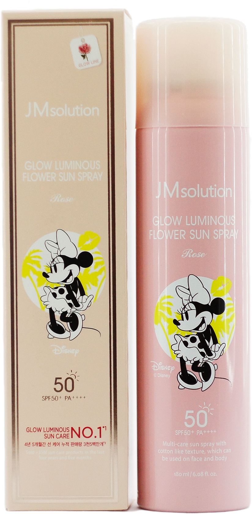 JMsolution Спрей солнцезащитный с розой, Disney collection / Disney Minnie Mouse Sun Spray SPF50+, 180 мл