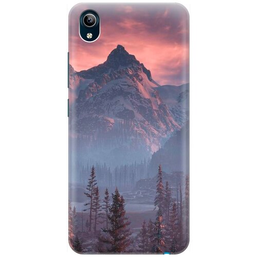 фото Re:pa накладка transparent для vivo y91c с принтом "лес, горы, зарево"