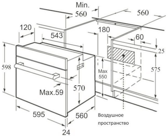 Электрический духовой шкаф Korting OKB 460, черный матовый - фото №4