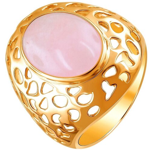 фото Эстет кольцо с кварцами из серебра с позолотой с15к351484п, размер 20