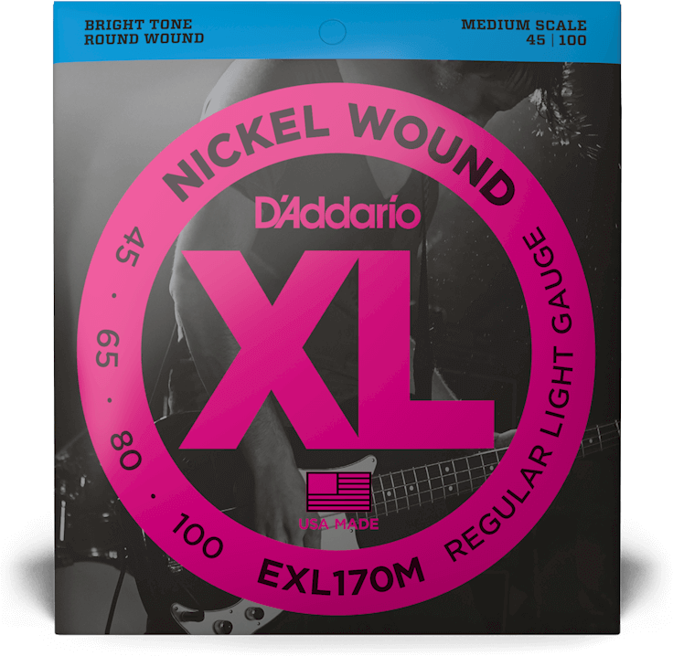 D'ADDARIO EXL170M струны для 4х струнной бас-гитары никель Soft 45-100 Medium Scale