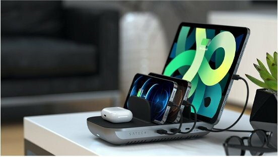 Зарядная станция для мобильных устройств Satechi Dock5 Multi-Device Charging Station with Wireless Charging, Серый ST-WCS5PM-EU - фото №9