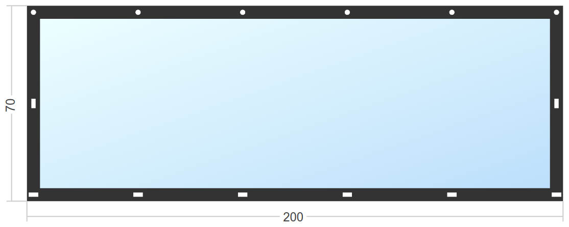 Мягкое окно Софтокна 200х70 см съемное, Скоба-ремешок, Прозрачная пленка 0,7мм, Черная окантовка, Комплект для установки - фотография № 3