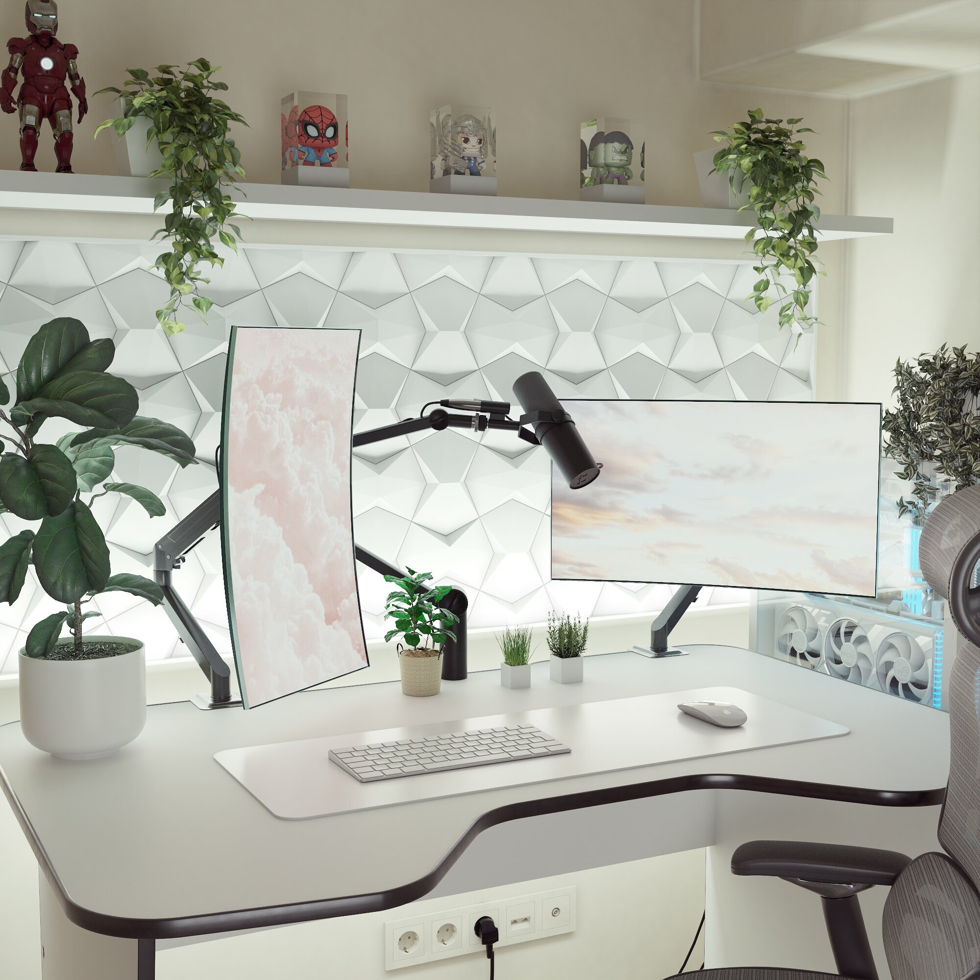 Игровой компьютерный стол Бело-черный Dragon-03 Xplace - фотография № 6