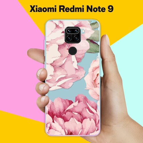 Силиконовый чехол Пионы на Xiaomi Redmi Note 9