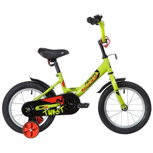 Велосипед NOVATRACK 14 TWIST зеленый тормоз нож крылья корот полная защцепи 574000₽