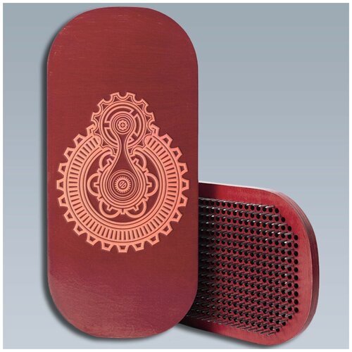 фото Доска с гвоздями садху для йоги овал геометрия узор - 1722 красная goodwood