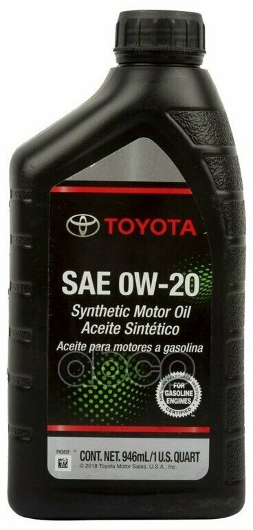 Масло Моторное Toyota Motor Oil 0w-20 Синтетическое 0,946 Л 00279-0wqte-6s TOYOTA арт. 00279-0WQTE-6S