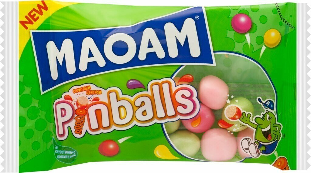 Мармелад жевательный MAOAM Пинболлс, 50 г - 10 шт.