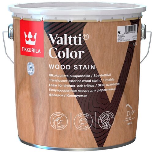 Антисептик Tikkurila Valtti Color Classic декоративный для дерева бесцветный 2,7 л tikkurila valtti log рябина 9 л