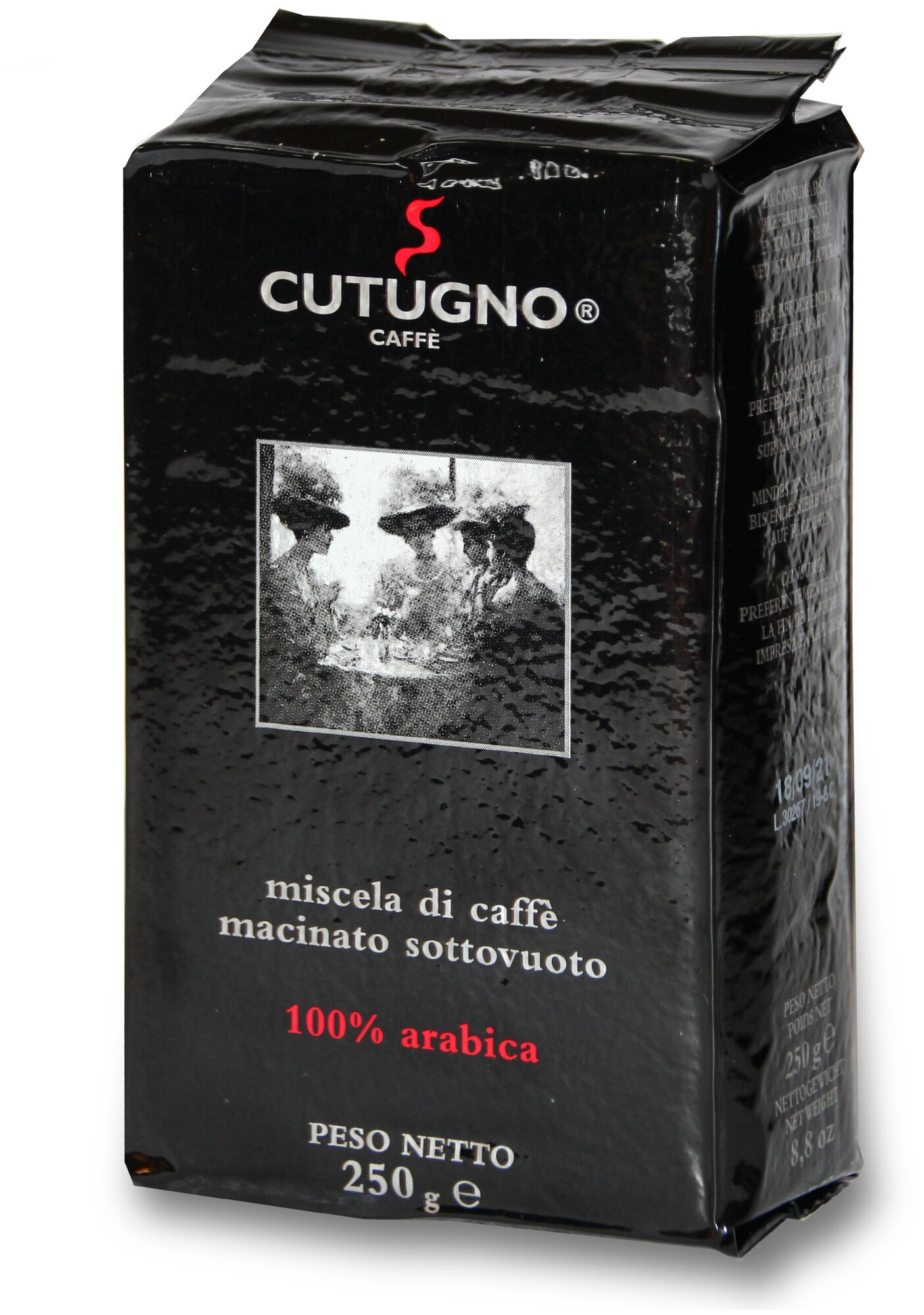Кофе молотый арабика 100 %, Cutugno Nero, 250 гр., 100% Arabica, вакуумная упаковка - фотография № 1