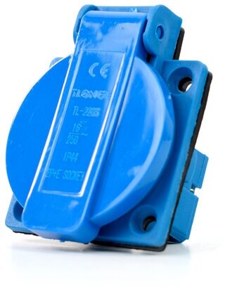 фото Розетка однофазная 16А для генератора (европейский тип)