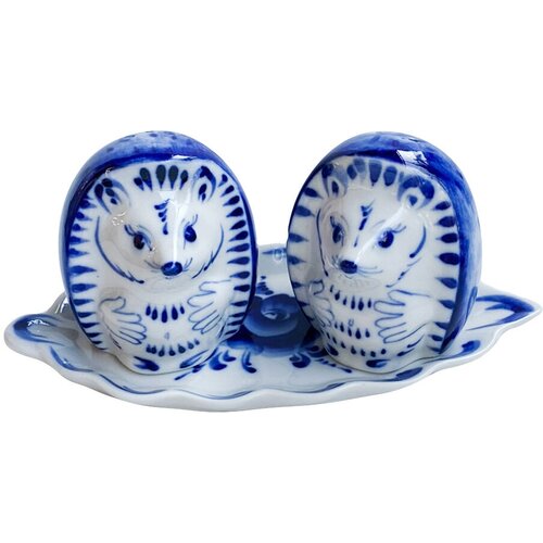 Набор для специй Ёжики Гжель ручная роспись