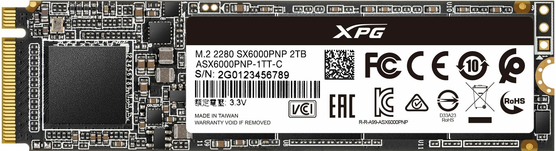 SSD накопитель A-DATA XPG SX6000 Pro 2ТБ, M.2 2280, PCI-E x4, NVMe - фото №4