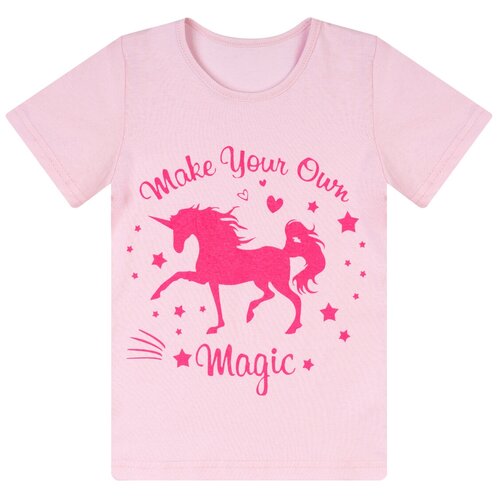 фото Футболка для девочки, рост 110-116 см, розовый_единорог утенок